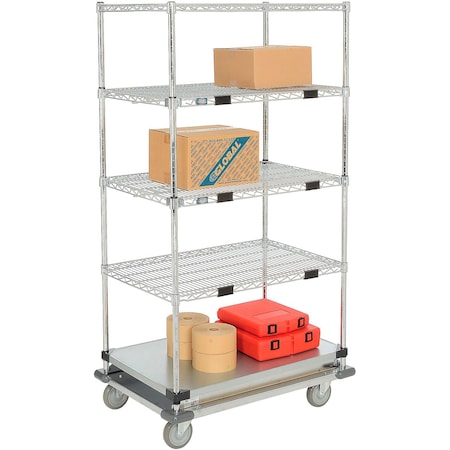 Nexel Open Sided Wire Stock Picker Truck w/5 Shelves, 1000 lb. Capacity, 36inL x 24inW x 69inH 558824A